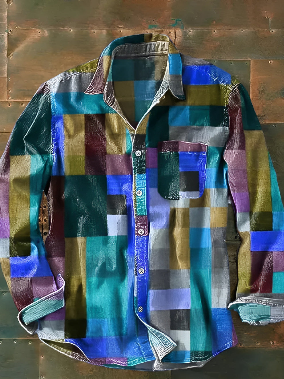 Jhoanny - Langarmshirt MIT Geometrischem Patchwork muster