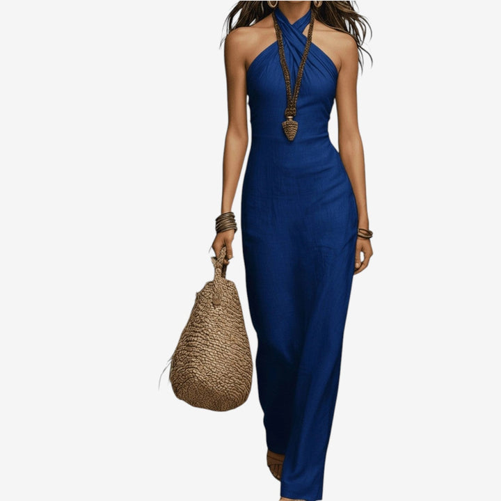 Nitisha – Maxikleid Mit überkreuztem Ausschnitt