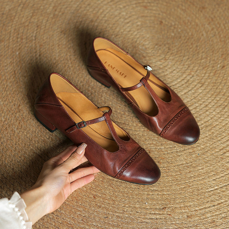 Reiten – Elegante Lederballerinas mit T-Riemchen