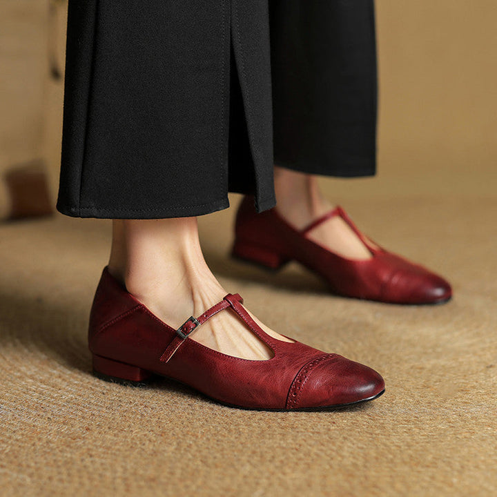 Reiten – Elegante Lederballerinas mit T-Riemchen