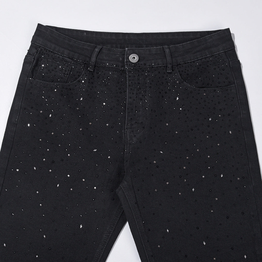 Jake – Schmal Geschnittene Jeans Mit Hoher Taille Und Strasssteinen