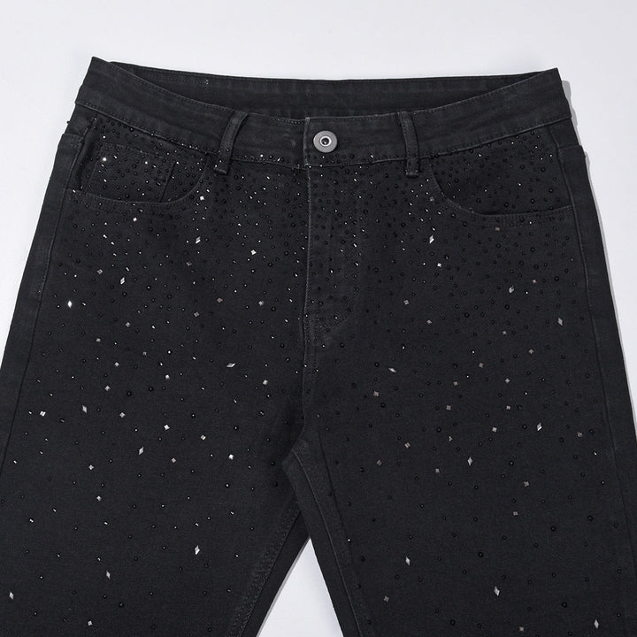 Jake – Schmal Geschnittene Jeans Mit Hoher Taille Und Strasssteinen