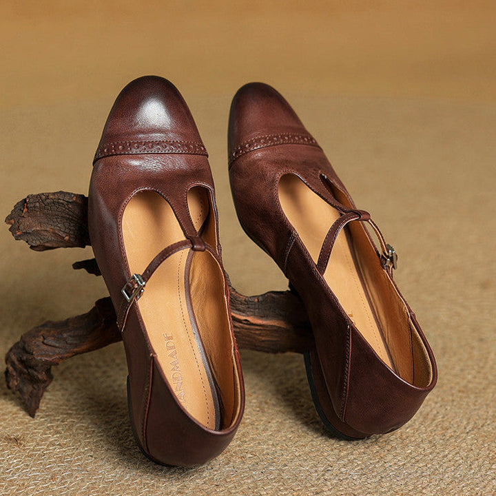 Reiten – Elegante Lederballerinas mit T-Riemchen