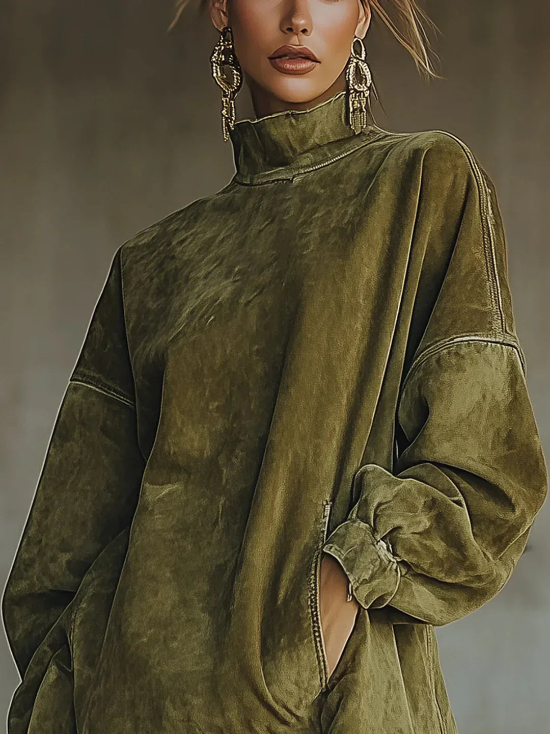 Syanna - Elegantes Langärmeliges Kleid Mit Fransen