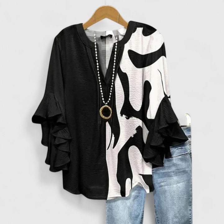 Juria – Bluse Mit Rüschenärmeln Und Blumenmuster