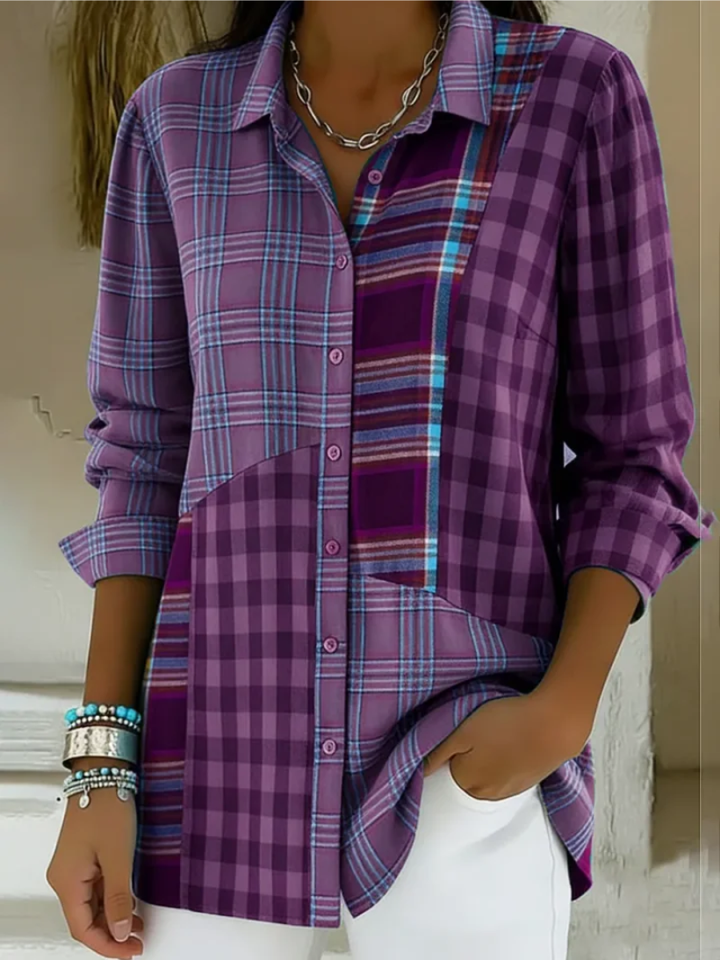 Camren – Langarm Bluse Mit Karomuster