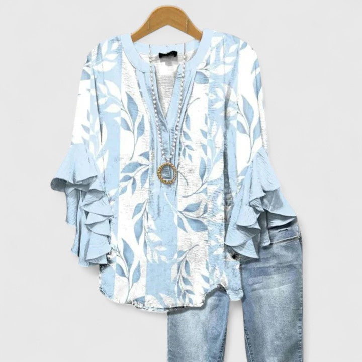 Juria – Bluse Mit Rüschenärmeln Und Blumenmuster