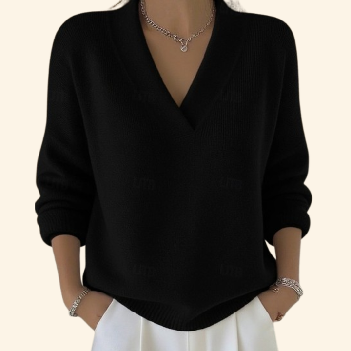 Rashida - Lässiger Strickpullover Mit V-Ausschnitt
