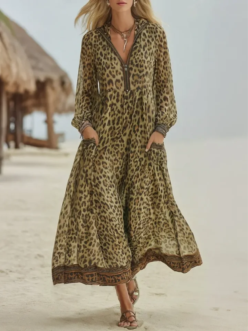 Yethrika - Stylisches Kleid Mit Reißverschluss