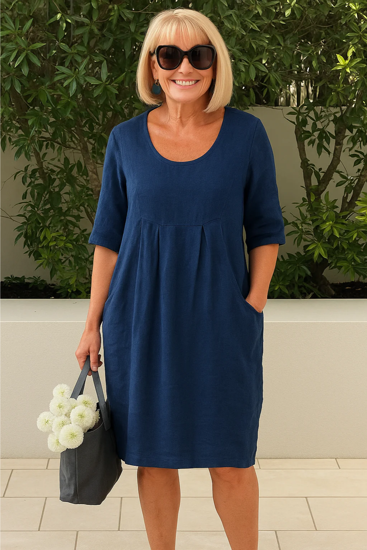 Lienaa – Kleid Mit Rundhalsausschnitt Und Taschen