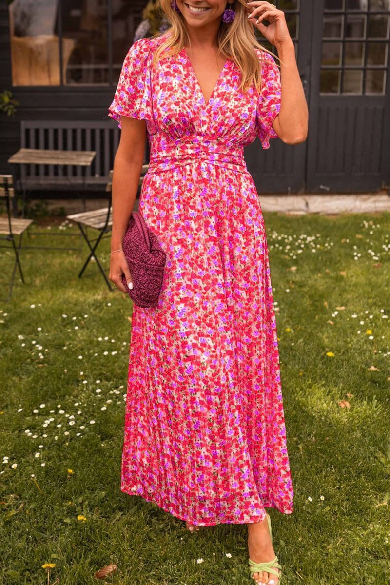 Capucine – Elegantes Langes Kleid Mit Blumen