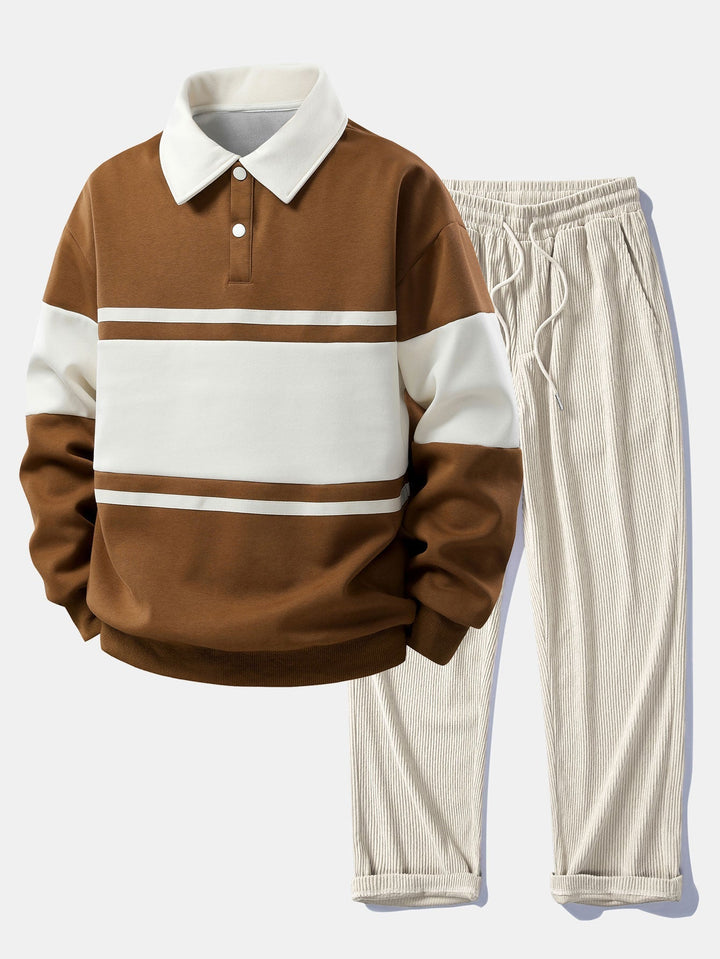 Jefro – Sweatshirt Mit Farbblock Und Cord Hose