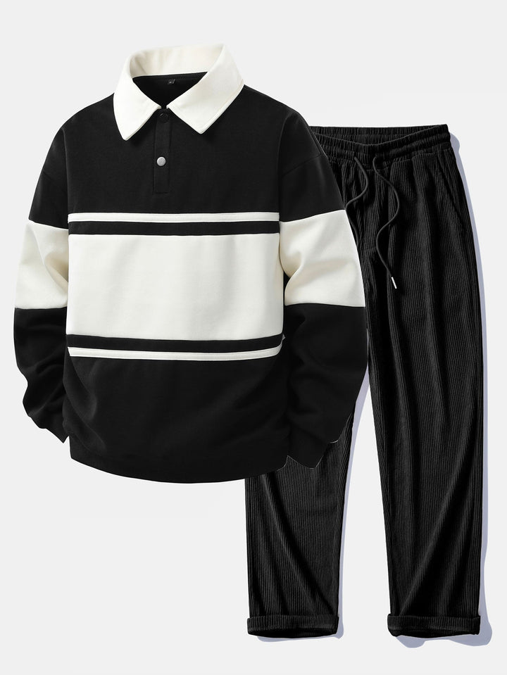 Jefro – Sweatshirt Mit Farbblock Und Cord Hose