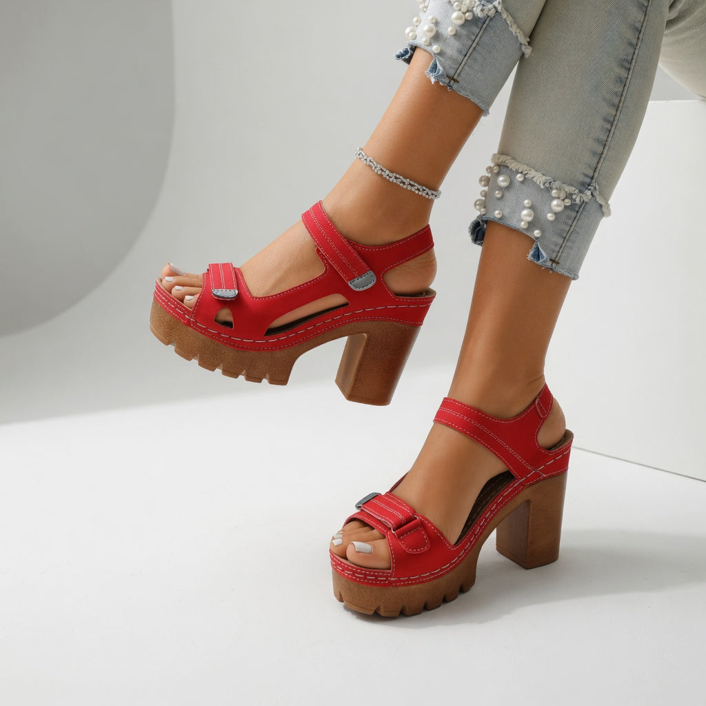 Lidya - Elegante Sandale Mit Klobigem Absatz