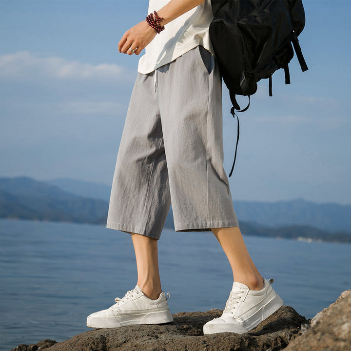 Nelson – Elegante Kurze Hose Aus Baumwollleinen