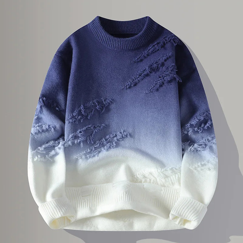 Jindrich – Langärmeliger Pullover Mit Ausgefransten Schatten