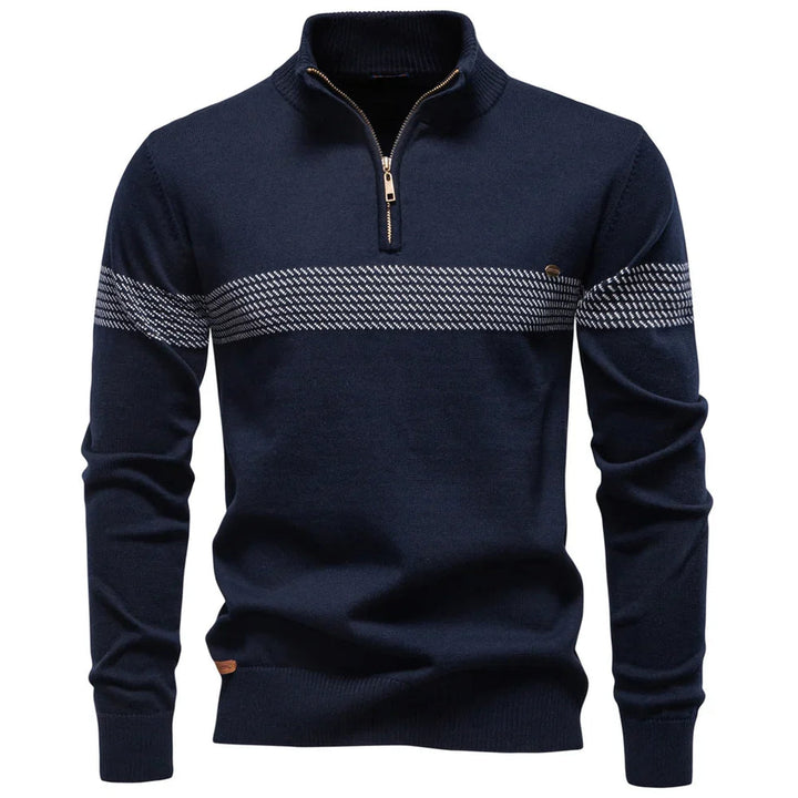 Amitai - Klassischer Strick Pullover Mit Halbem Reißverschluss