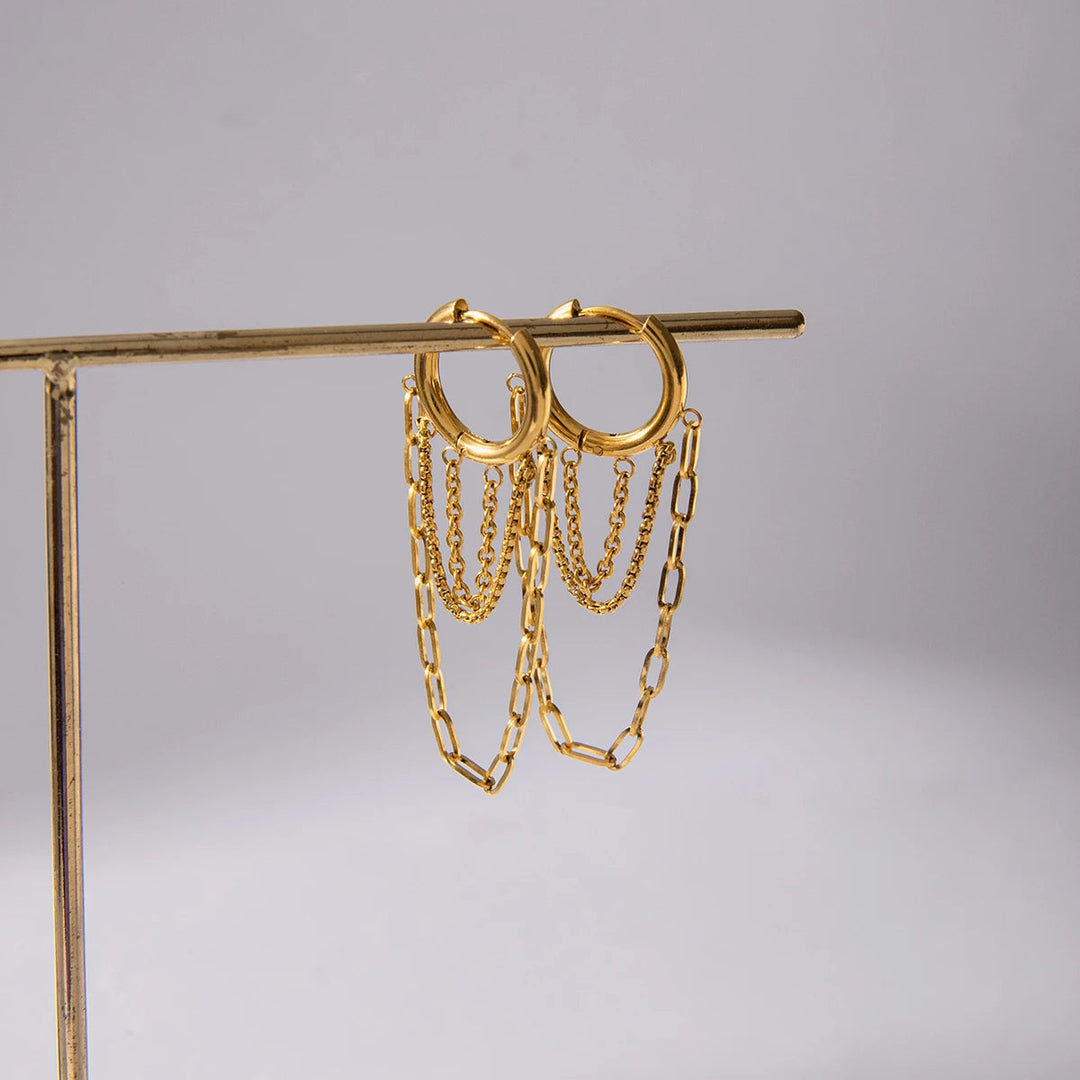Neida – Atelier Creolen mit Kettenfall