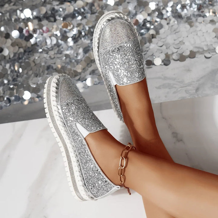 Lizka – Plateau Loafer Mit Glitzer Und Strass
