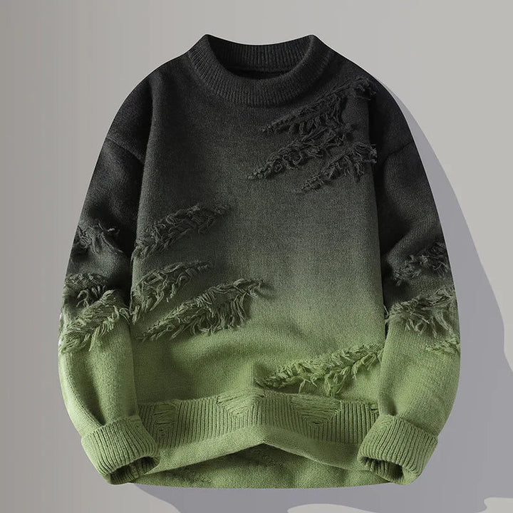 Jindrich – Langärmeliger Pullover Mit Ausgefransten Schatten