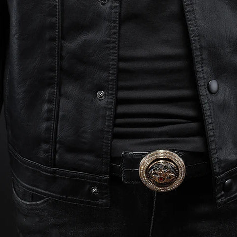 Lulzim – Lässige Schlanke Passform Leder Jacke