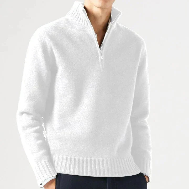 Larsen – Strickpullover Mit Halbem Reißverschluss