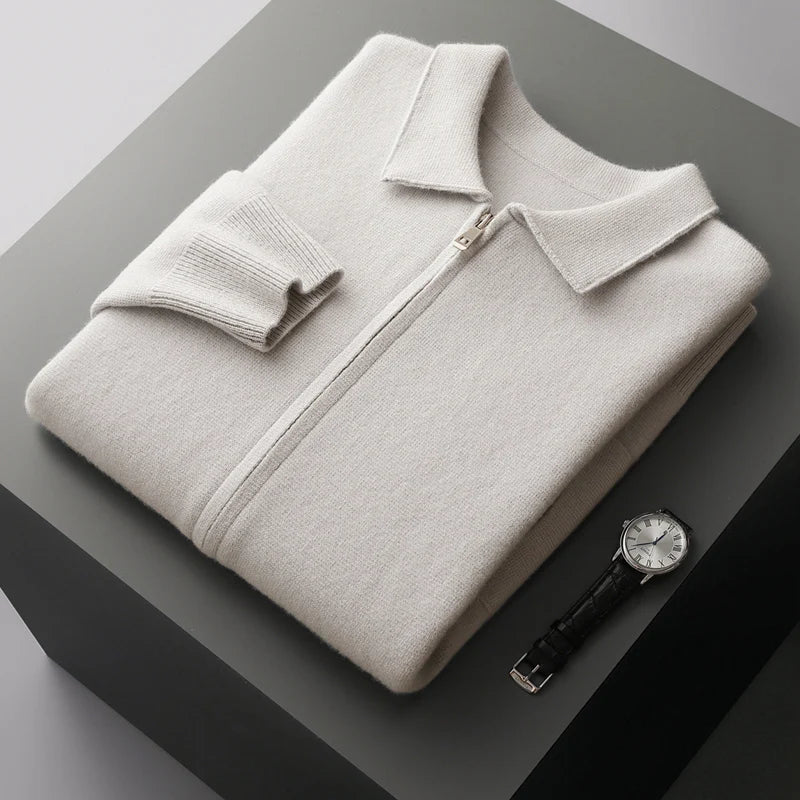 Quinton – Kaschmir Strickjacke Mit Reißverschluss