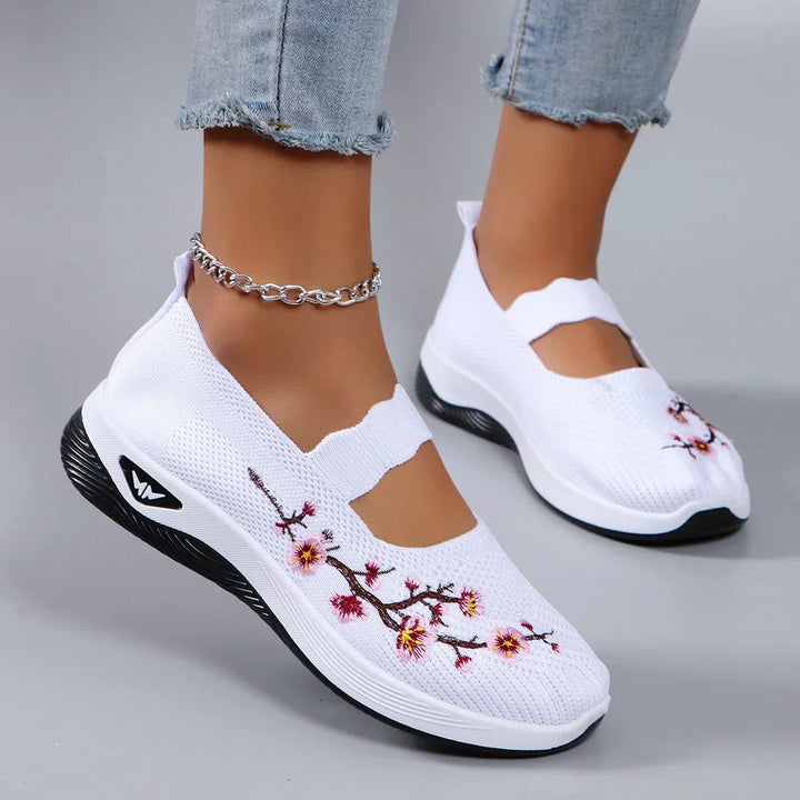 Fajon – Bequeme Turnschuhe Mit Blumenstickerei