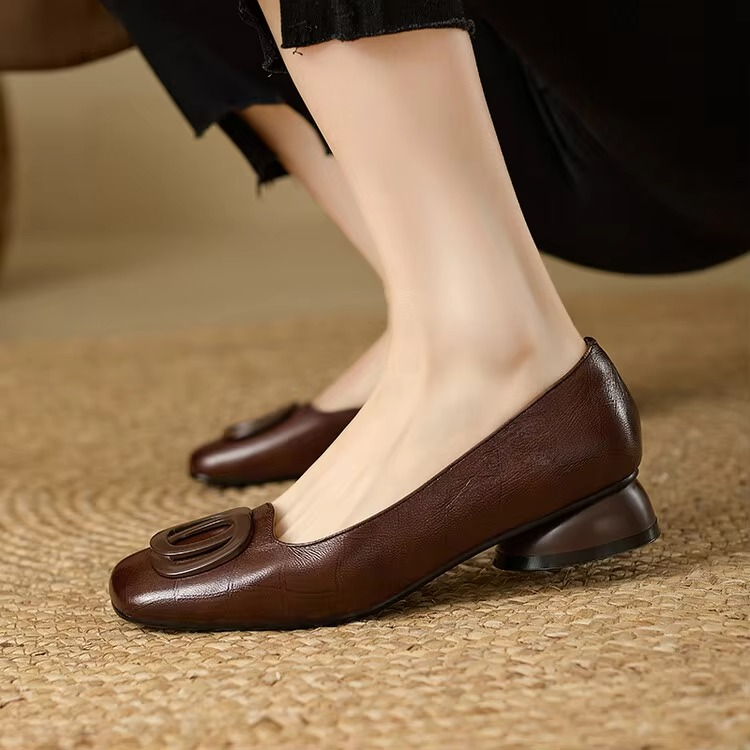 Danique – Ballerinas Mit Eckiger Spitze Und Schnalle
