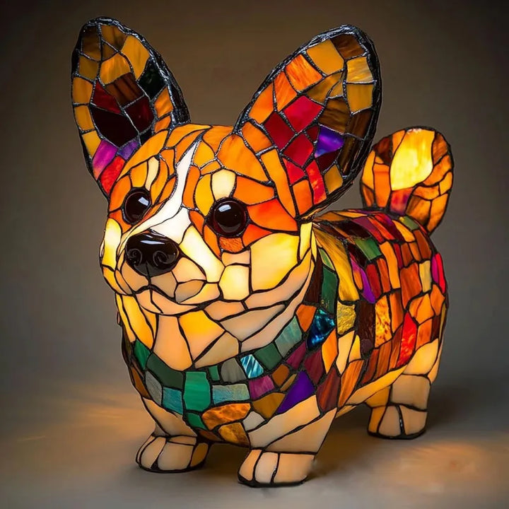 LumiCorgi – Magische Corgi Lampe Aus Buntglas