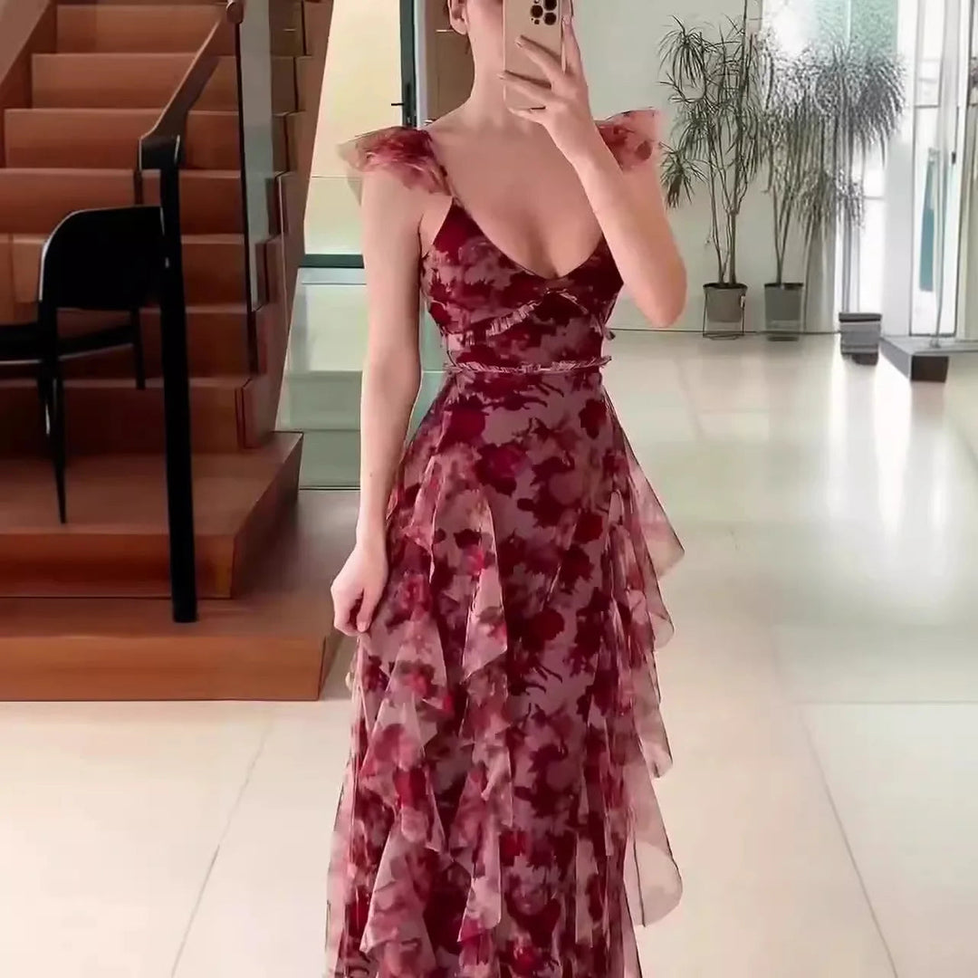 Flora - Florales Rüschenkleid