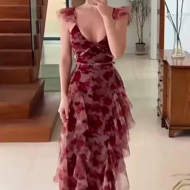 Flora - Florales Rüschenkleid