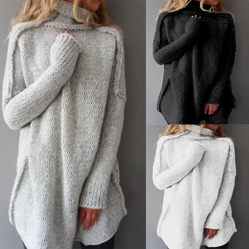 Natalie – Gestrickt Rollkragen Pullover