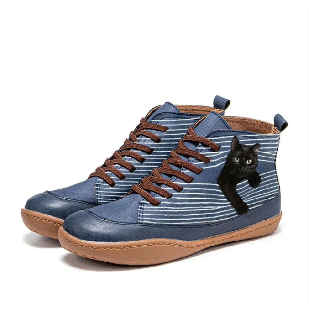 Zara - Stylischer Stiefel Mit Katzenmotiv