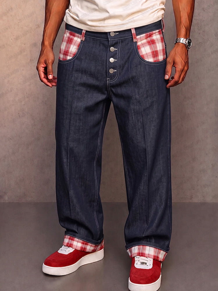 Klymz – Hose Aus Denim-iImitat Mit Kontrasteinsätzen