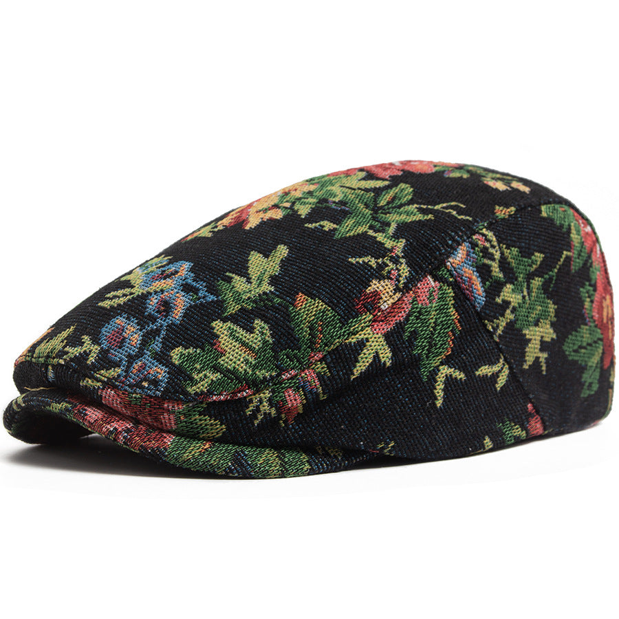 Sekou - Flache Mütze Mit Blumenmuster
