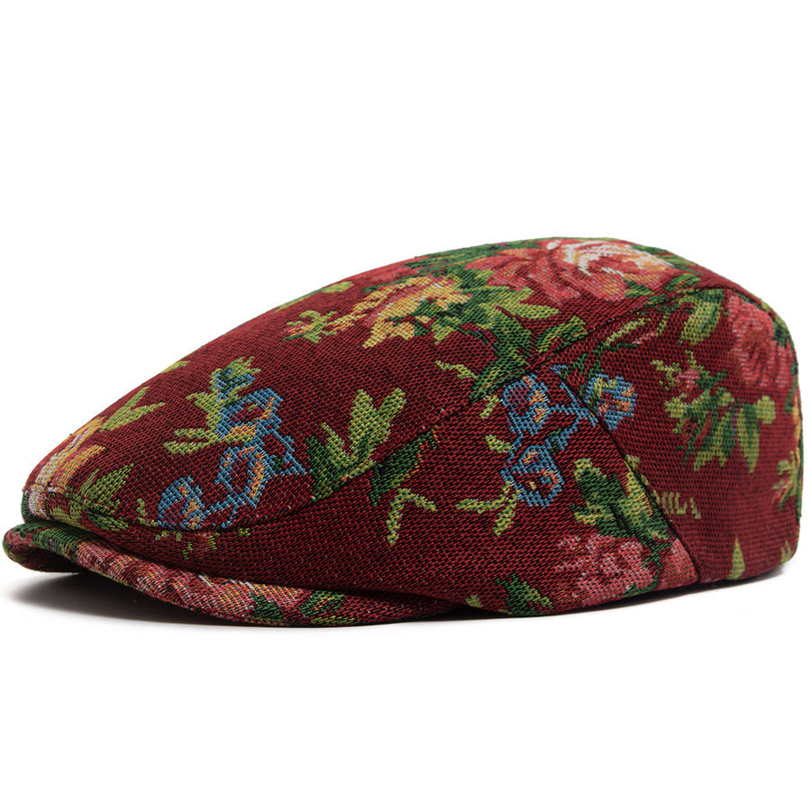 Sekou - Flache Mütze Mit Blumenmuster