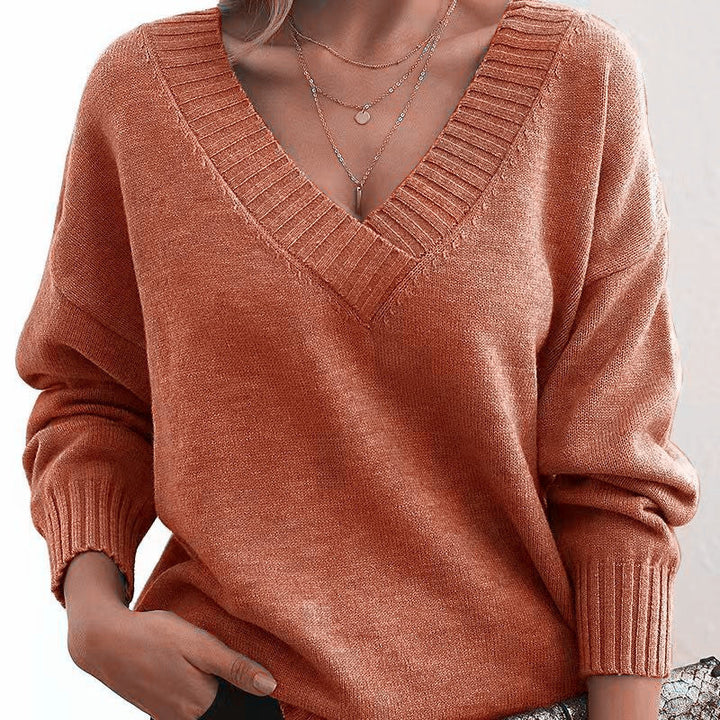 Mordane – Eleganter Langarm Pullover Mit V-Ausschnitt