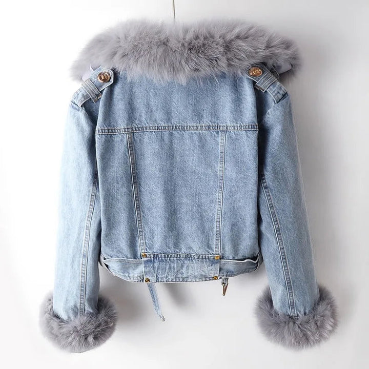Phylicia - Elegante Jeansjacke Aus Kunstfell