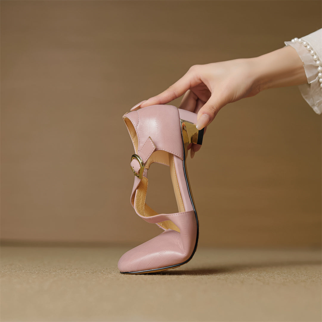 Malena - Leder Kreuzriemen Schuhe