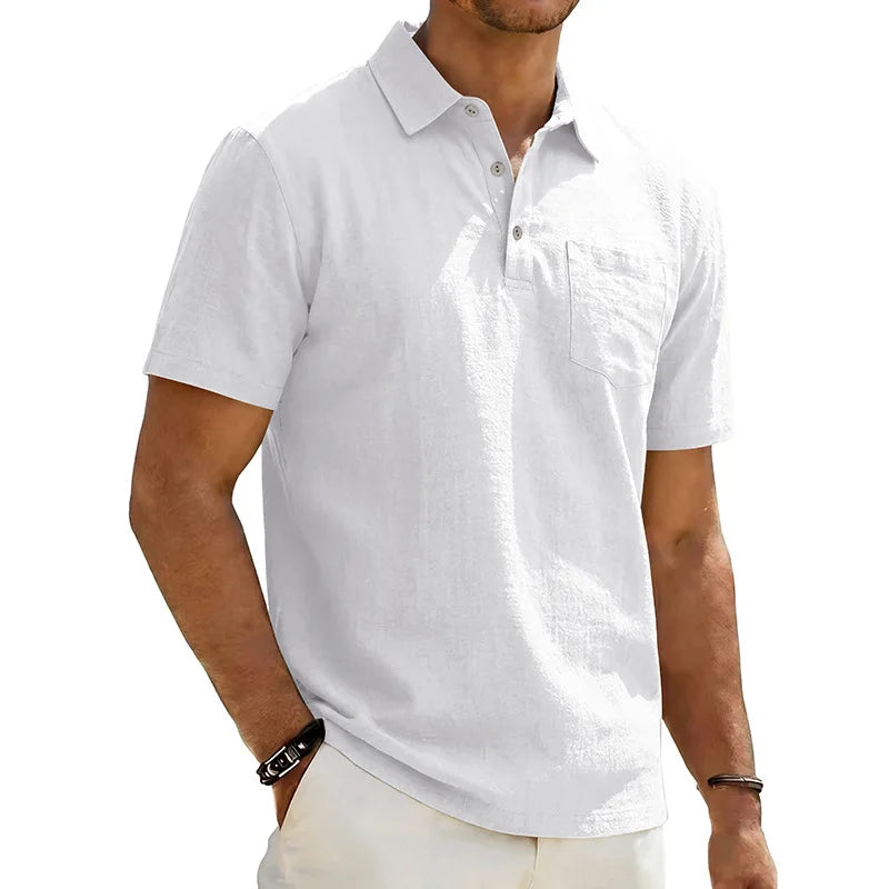 Josef - Leinen-Poloshirt Mit Kurzen Ärmeln