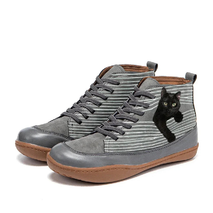 Zara - Stylischer Stiefel Mit Katzenmotiv