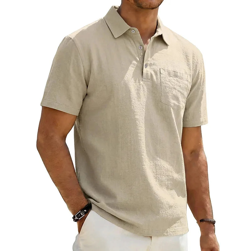 Josef - Leinen-Poloshirt Mit Kurzen Ärmeln