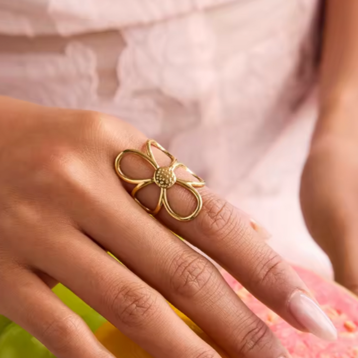 Meloni – Verstellbarer Ring Im Gänseblümchen-Gestaltung