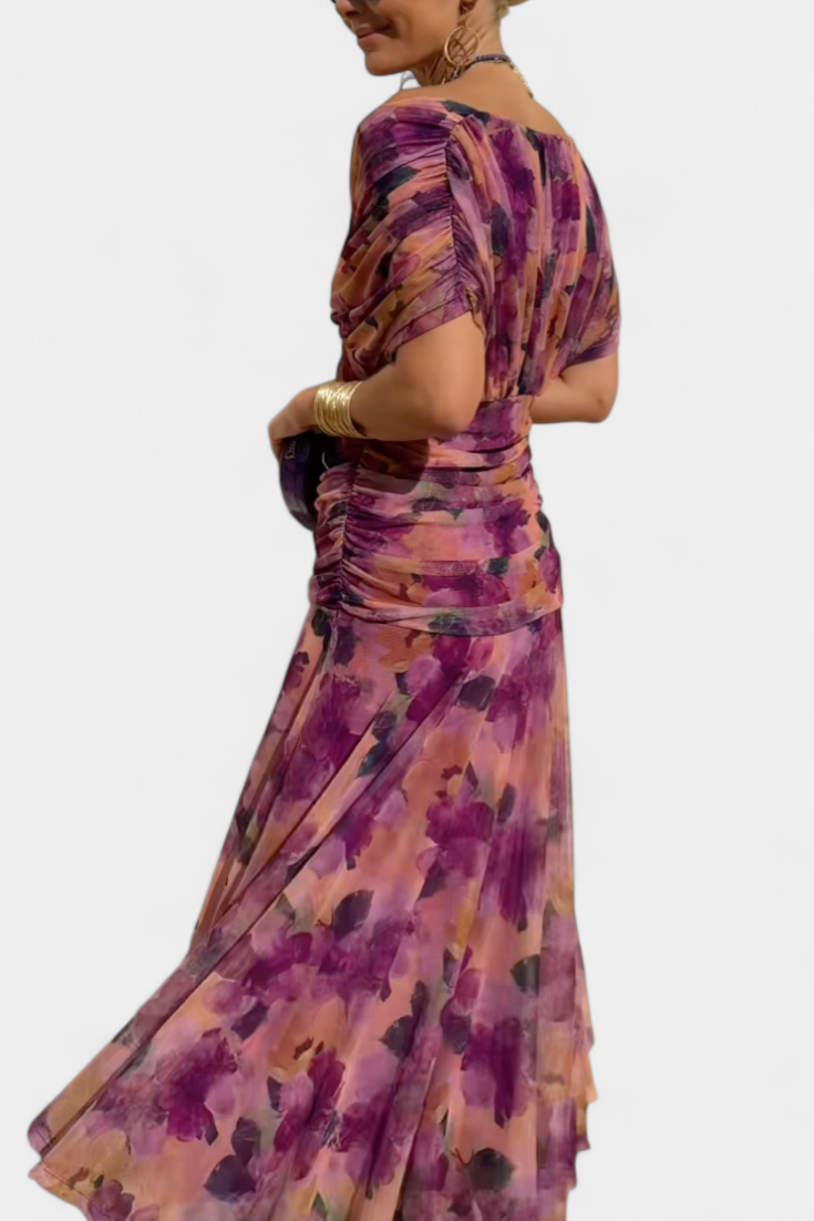 Rawan – Maxikleid Aus Chiffon Mit Schulterfreiem Ausschnitt