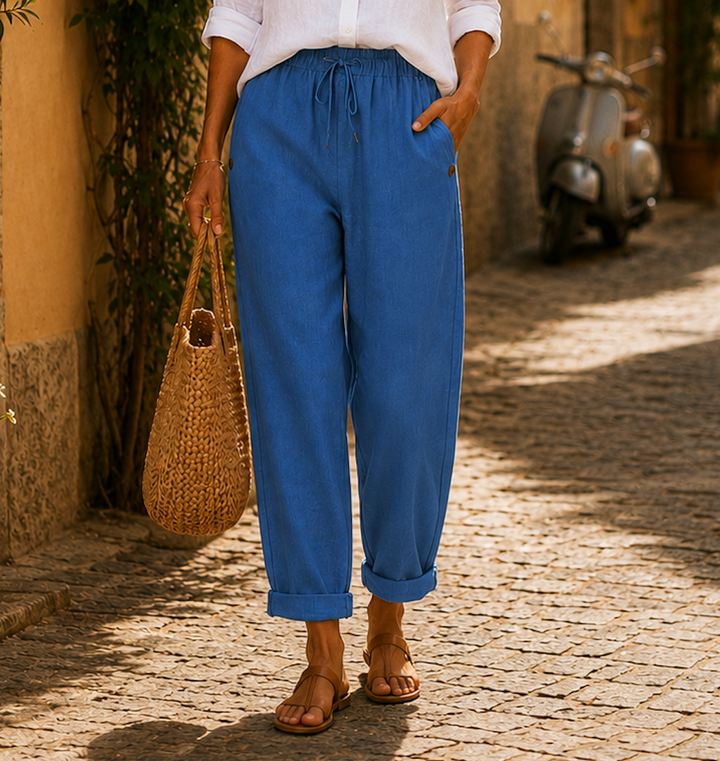 Pillina – Leinen Hose Mit Kordelzug in Der Taille