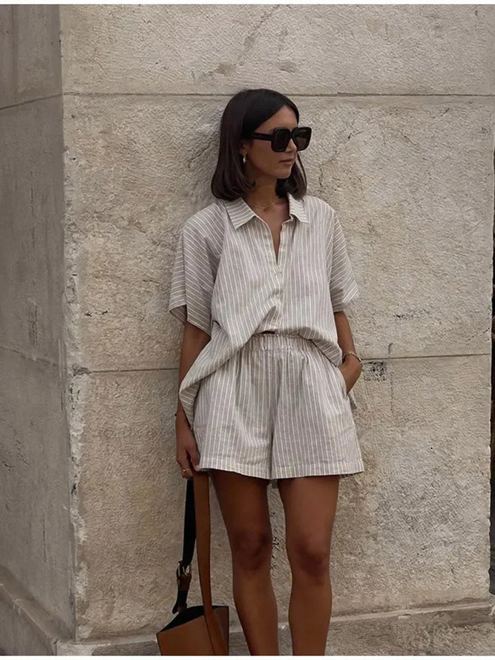 Geeta – Zweiteiliger Satz Mit Gestreutem Druck