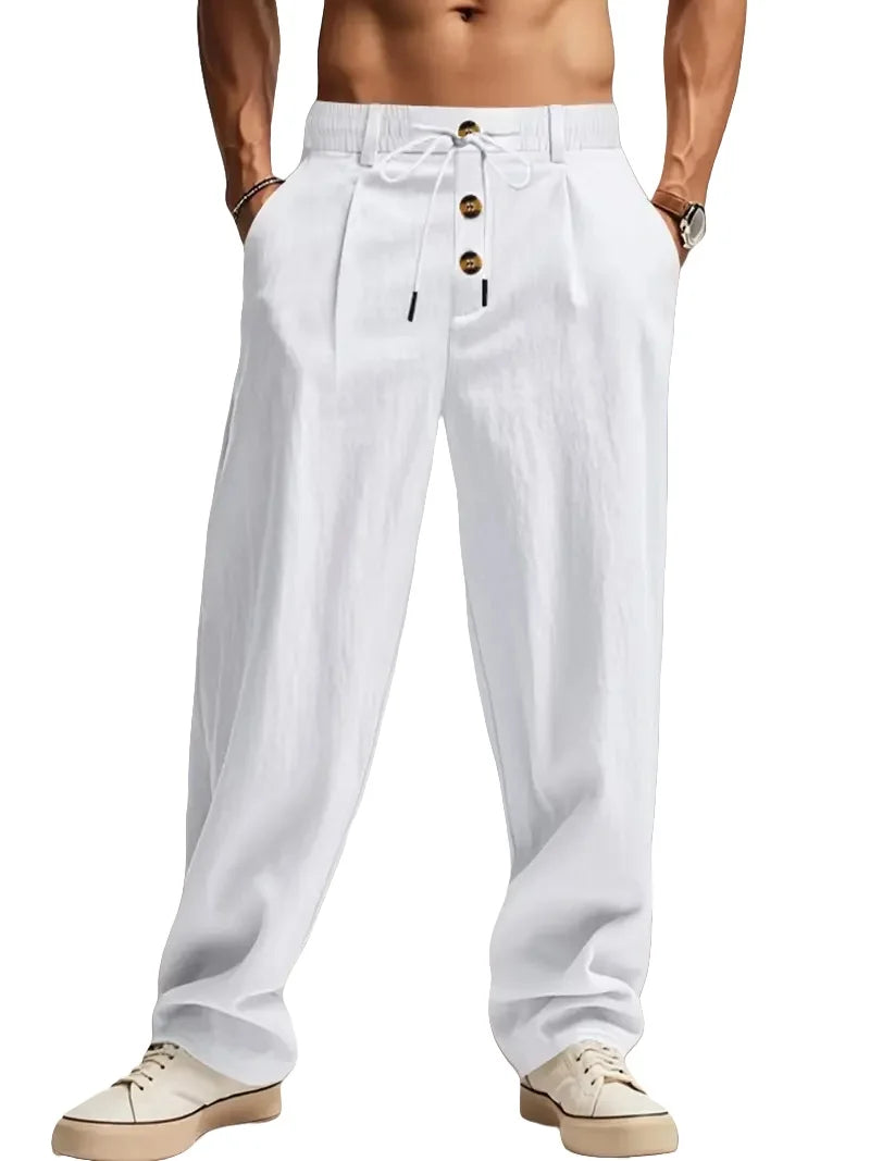 Gencio - Lässige Leinen Hose