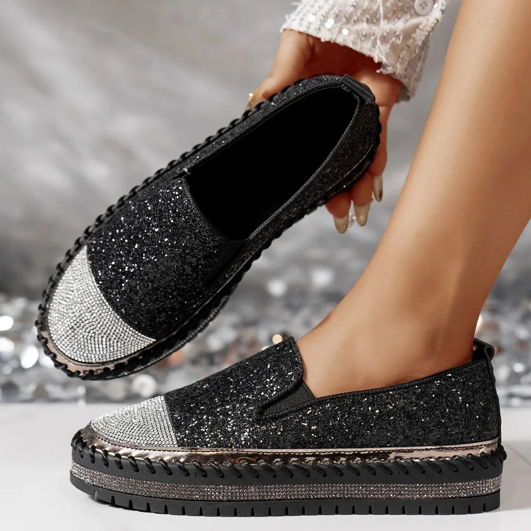 Lizka – Plateau Loafer Mit Glitzer Und Strass