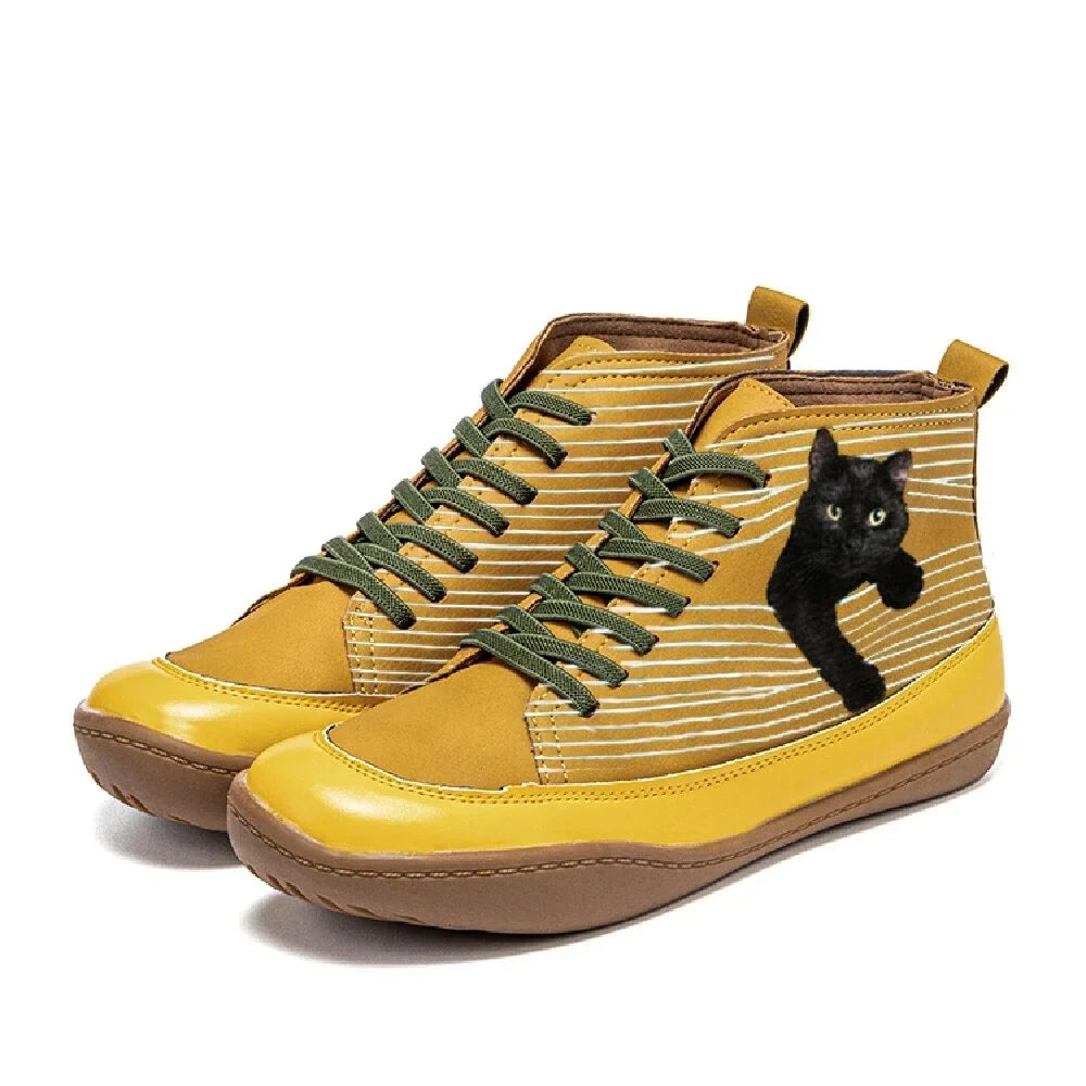 Zara - Stylischer Stiefel Mit Katzenmotiv